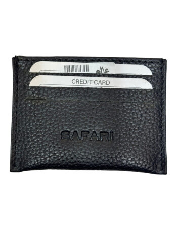 حافظة كروت جلد طبيعي ماركة سفارى اسود