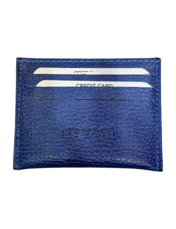 حافظة كروت جلد طبيعي ماركة سفارى ازرق
