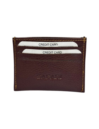 حافظة كروت جلد طبيعي ماركة سفارى بنى