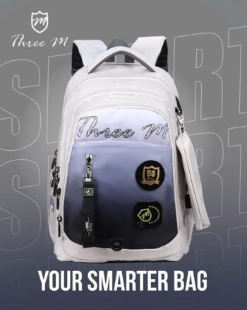 حقيبة ظهر three m مقاس 20  ابيض * رمادي
