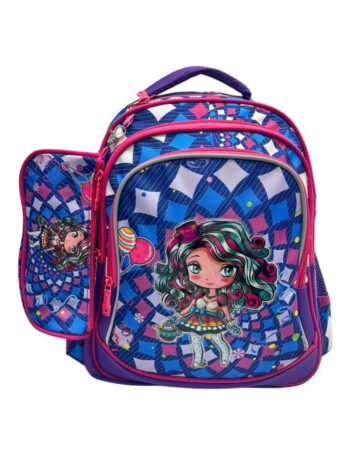 حقيبه مدرسيه ماركه fantastic مقاس 16 موف * فوشيا