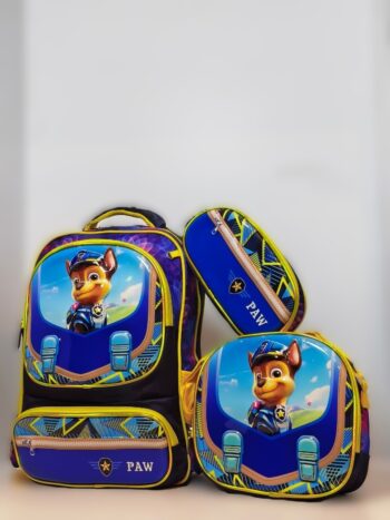 حقيبه ظهر مدرسيه ماركه BBRONCO مقاس 18الأزرق * لمسات صفراء زاهية