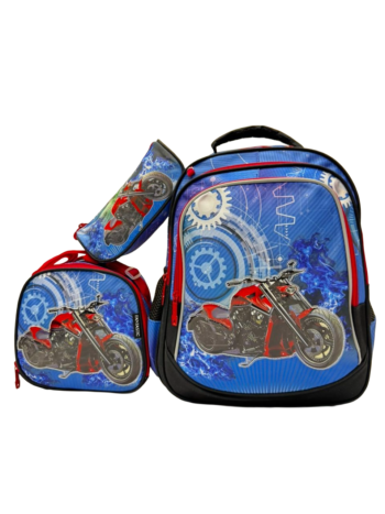 حقيبة مدرسيه  ماركه FANTASTIC مقاس 16ازرق *احمر