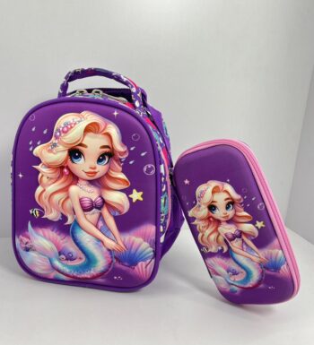 طقم لانش باج حراري ومقلمه ماركة BZ عروسه البحر