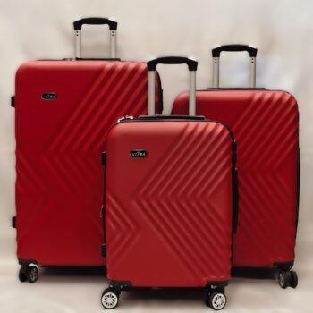 طقم سفر 7ستارز (7 STARS ) بلون أحمر زاهٍ