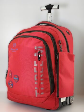 حقيبة الظهر بعجلات Three M، هامر (Hammer) أحمر زاهي (Bright Red)